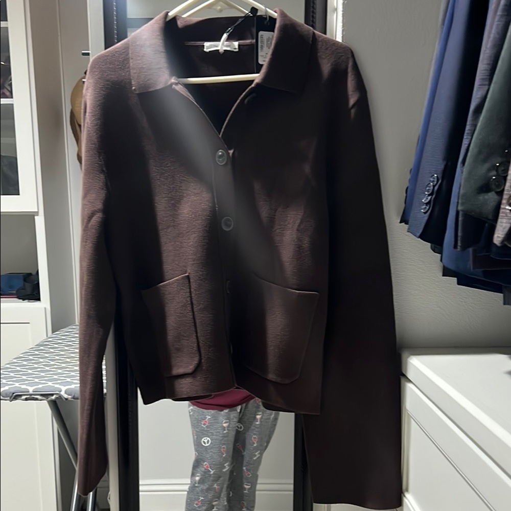 Rag & Bone jacket/cardigan NWOT,pretty expresso color.Size M,runs large.Elegant!